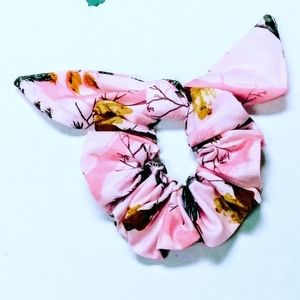 Hunter Pink Handmade Bunny Ears Scrunchie